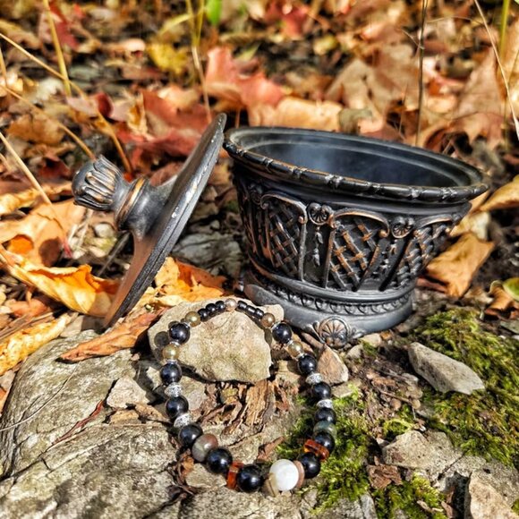Moonstone, Agate & Rhodonite Bracelet – Stretch Beaded Bracelet - Picture 3 of 6